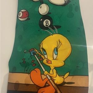 Looney Tunes Mania Neck Tie 1993 Sylvester & Tweety Bird Pool Billiards Novelty